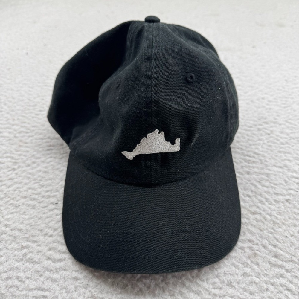 NWT Vineyard Vines Mens Island Baseball Hat Jet Black Strapback Cap One Size